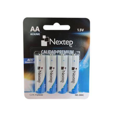 Pila Nextep AA NE-280C Alcalina LR6 1.5V con 4 Piezas Presentación en Blister - Pila Nextep AA NE-280C Alcalina LR6 1.5V con 4 Piezas Presentación en Blister -